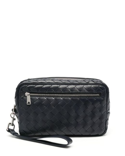 Bottega Veneta Black Intrecciato Leather Clutch Bag for men