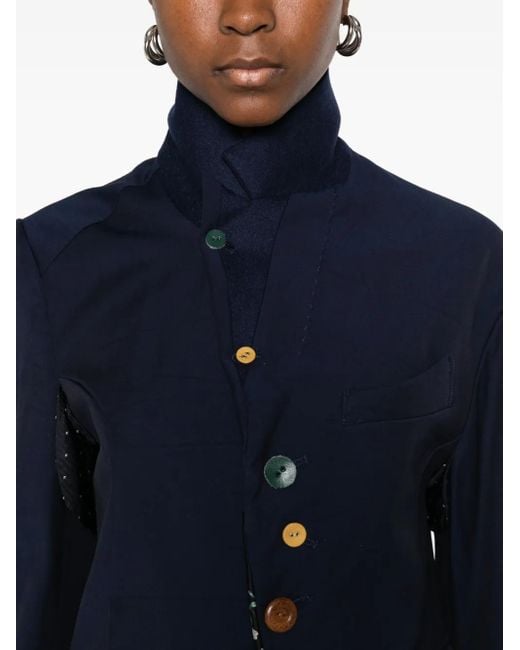 Undercover Blue Contrasting-Button Jacket