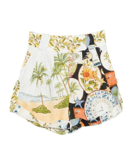 Farm Rio Metallic Latin Trip Scarves Shorts