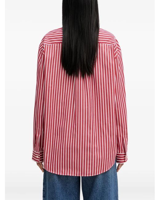 Sporty & Rich Red Striped Pocket Shirt
