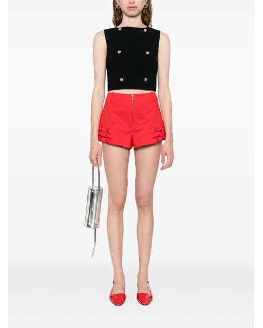 Sandro Red Ruffle-Detail Short