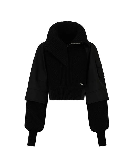 DSquared² Black Snowball Ribbed-Knit Sweater
