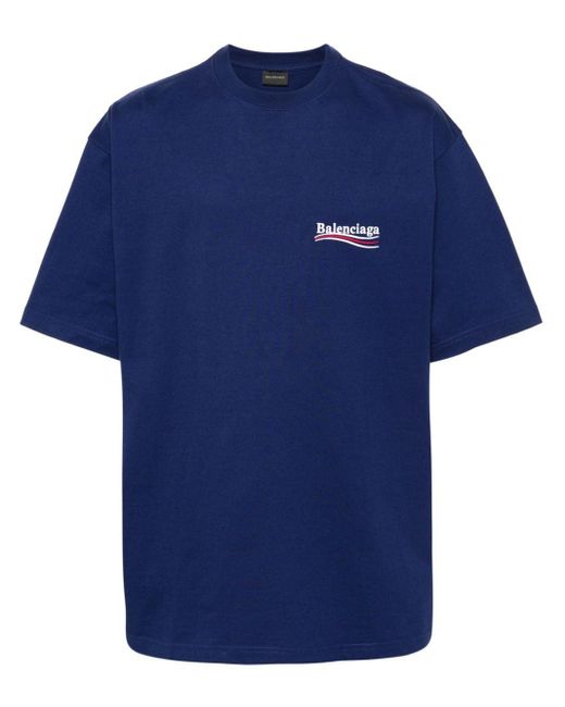 Balenciaga Blue Political Campaign Cotton T-shirt for men