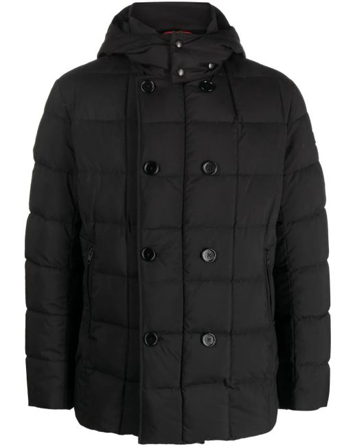 Fay Black Detachable-Hood Zipped Padded Jacket for men