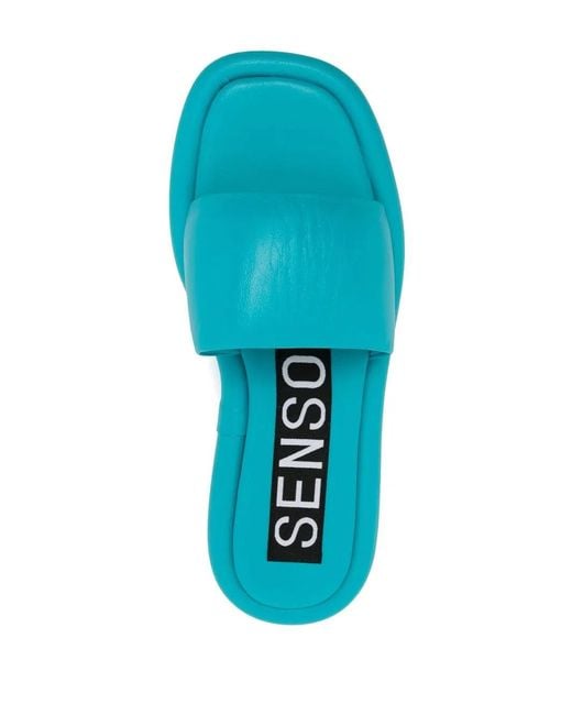 Senso Blue Bentley Leather Sliders