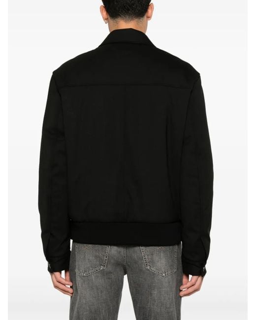Kiton Black Padded Bomber Jacket for men