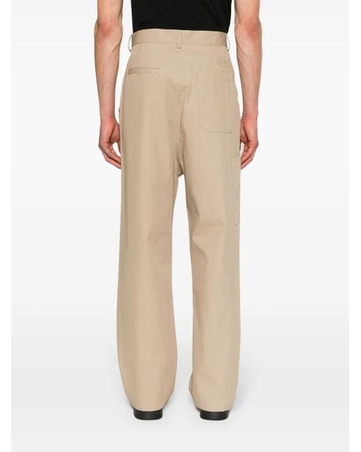 MM6 by Maison Margiela Natural Mid-Rise Straight Leg Trousers for men