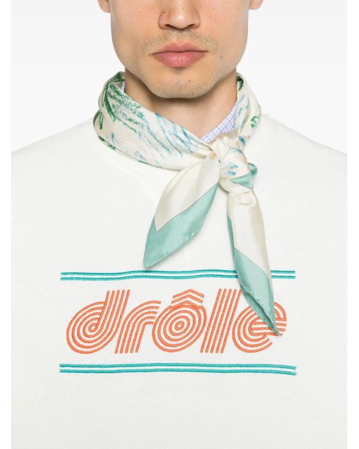 Drole de Monsieur White Le Sweatshirt Piqué Tennis Top for men
