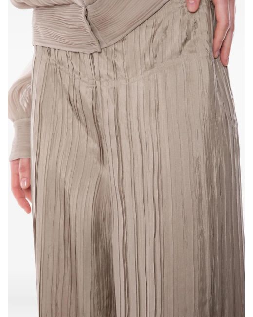 Alberta Ferretti シルク パンツ Natural