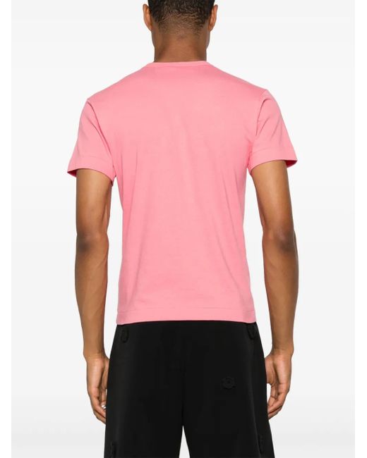 COMME DES GARÇONS PLAY Pink Heart-Print Cotton T-Shirt