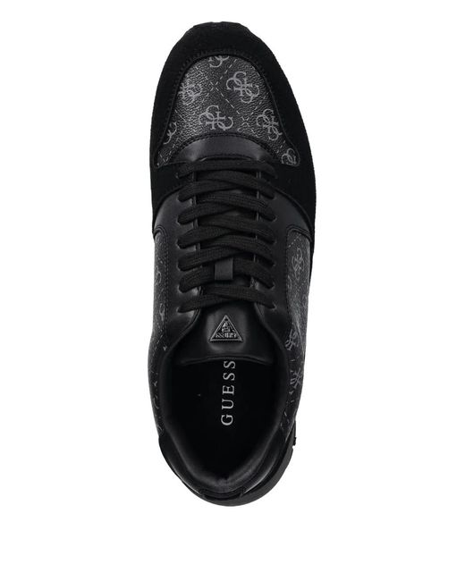 Guess Black Monogram-Print Sneakers for men
