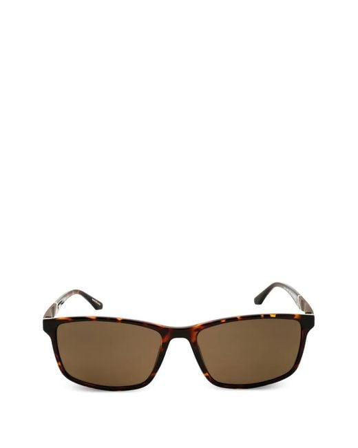 Chesterfield Brown Tortoiseshell-Effect Rectangle-Frame Sunglasses for men