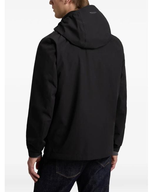 Woolrich Black Pacific Two-Layered Hooded Jacket for men