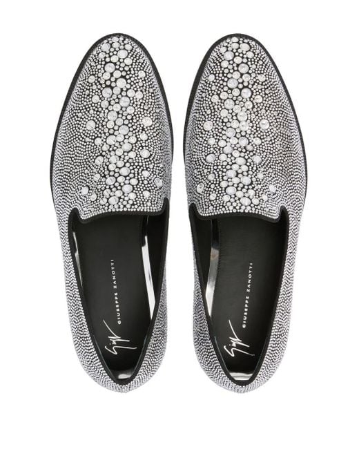 Giuseppe Zanotti Anthime Loafer Mit Kristallen in Gray für Herren