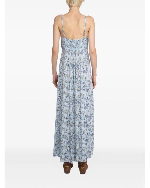 Zadig & Voltaire White Floral-Pattern Maxi Dress