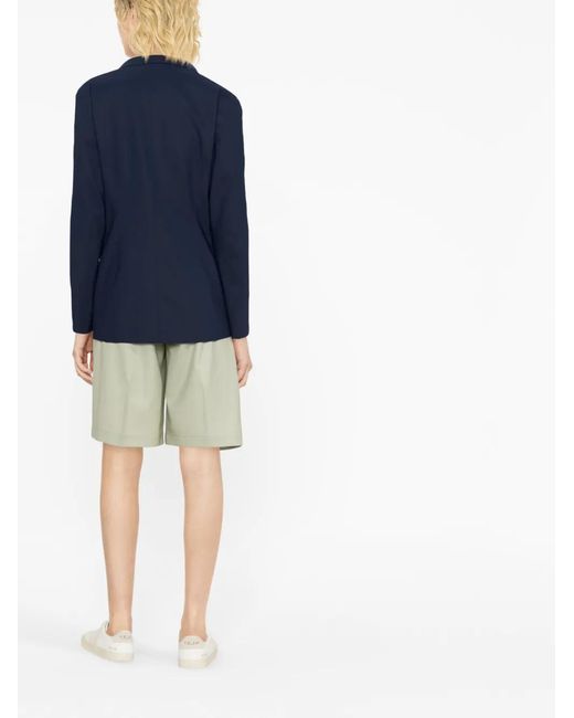 Herno Blue Single-Breasted Button-Fastening Blazer