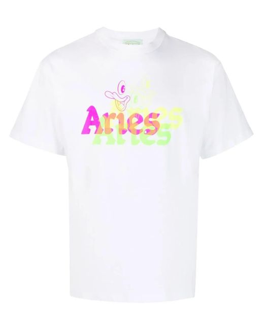 Aries T-Shirt Mit Logo-Print in White für Herren