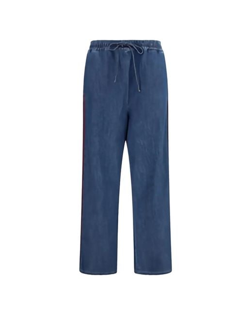 Valentino Garavani Blue Piped-Trim Vlogo Jeans