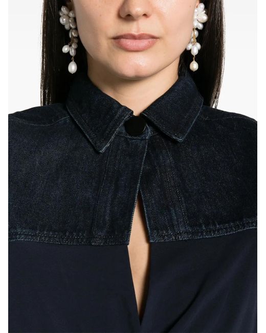Christopher Esber Blue Sevilla Denim Wrap Top