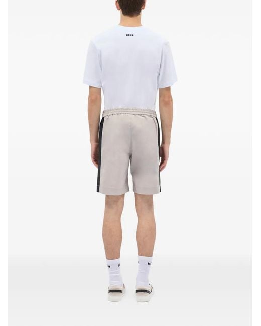 MSGM Black Drawstring Colour-Block Shorts for men