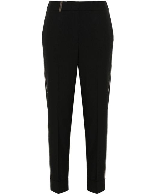 Pantalon slim à coupe courte Peserico en coloris Black