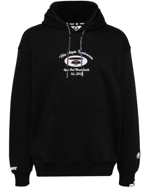 Aape By A Bathing Ape Black Logo Print Hoodie for men
