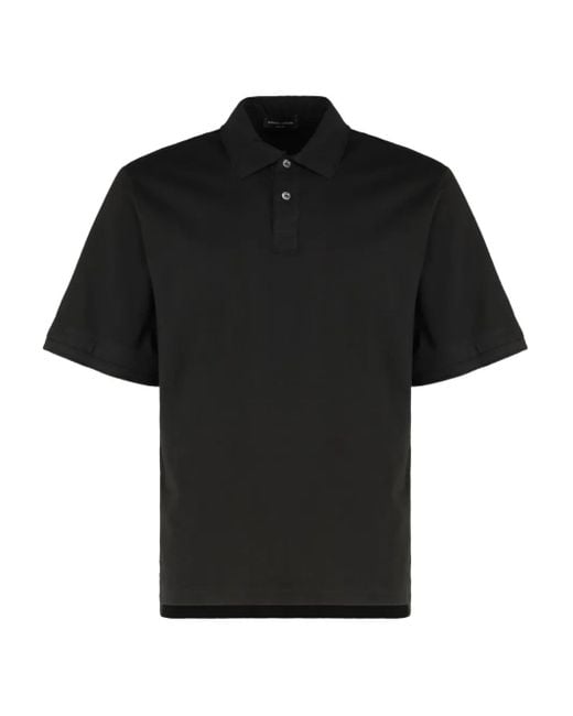 Roberto Collina Black Cotton Polo Shirt for men