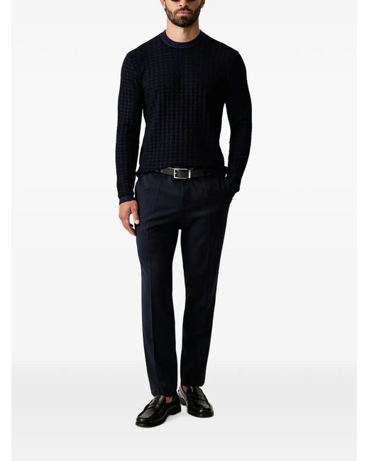 ARMANI EXCHANGE Black Geometric-Patterned Sweater for men