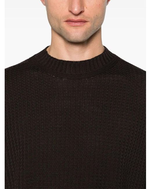 Homme Plissé Issey Miyake Black Crew-Neck Cotton Jumper for men
