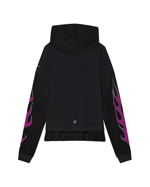 Givenchy Black Flame Print Hoodie for men