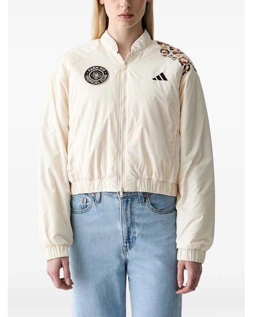 Adidas Blue X Farm Rio Floral-Print Jacket