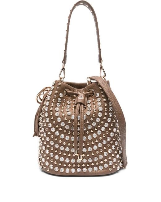 La Carrie White Andromeda Studded Tassel Bucket Bag