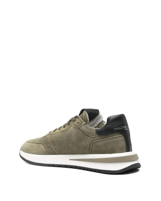 Philippe Model Green Suede Leather Sneakers for men