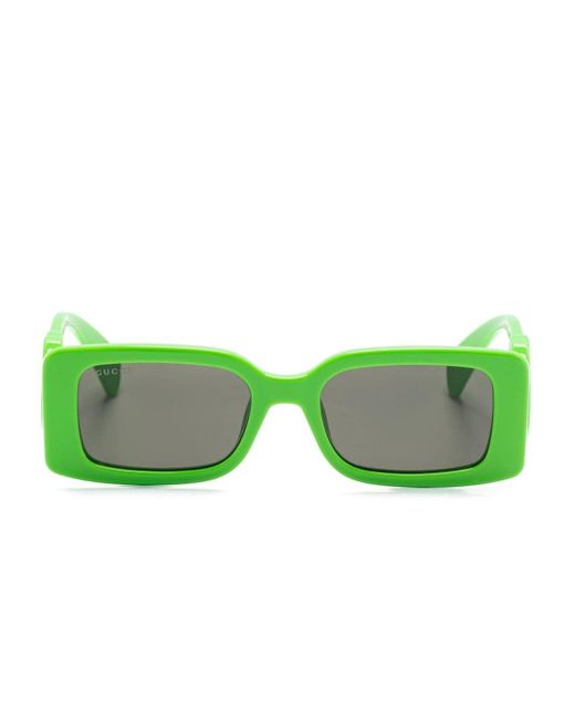 Gucci Green Sonnenbrille mit eckigem Gestell
