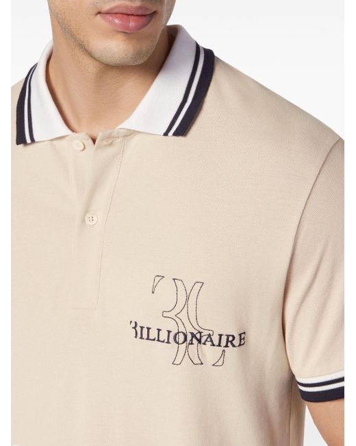 Billionaire Poloshirt Met Geborduurd Logo in het Natural voor heren