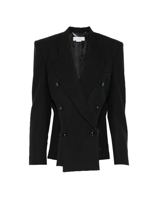 Stella McCartney Black Double-Breasted Cut-Out Blazer