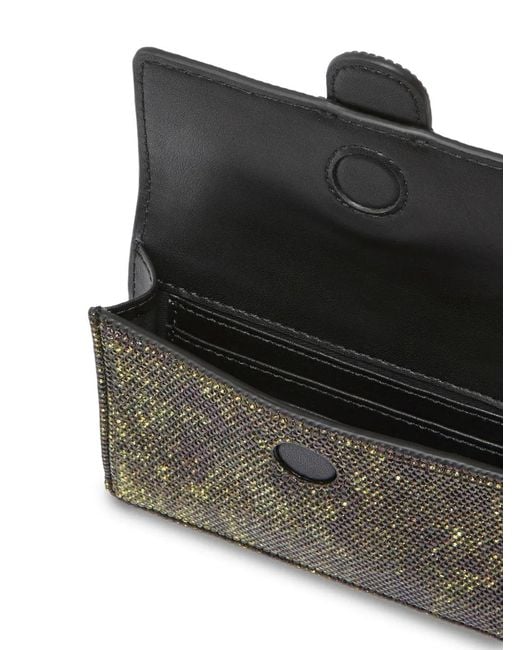 Pinko Gray Love Birds Crystal-Embellished Mini Bag