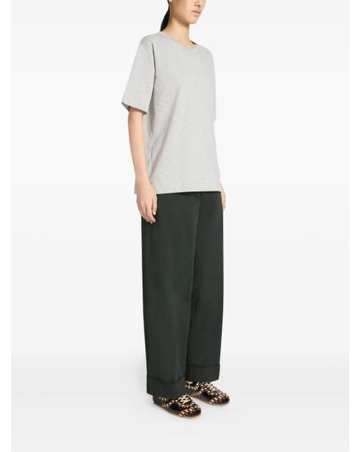 Dries Van Noten White Button-Embellishment Cotton T-Shirt