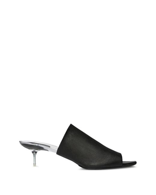 Courreges Black Square-Toe Sandals