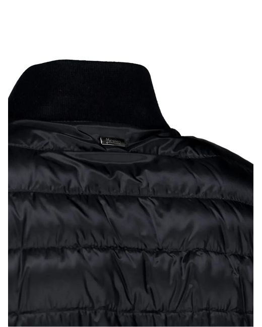 Herno Black Veste À Design Matelassé for men