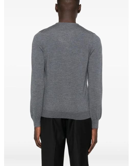 Tagliatore Trui Van Scheerwol Met Ronde Hals in het Gray voor heren