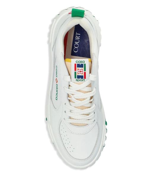Casablanca White Logo-Print Sneakers