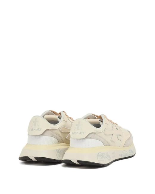 Premiata White Lauryn 7788 Leather-Panel Sneakers
