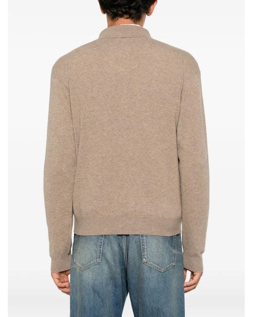 Saint Laurent Natural Button-Fastening Polo Shirt for men