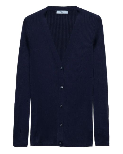 Prada Blue Cardigan Aus Baumwolle