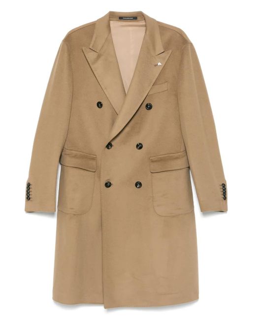 Tagliatore Natural Double-Breasted Wool Coat for men
