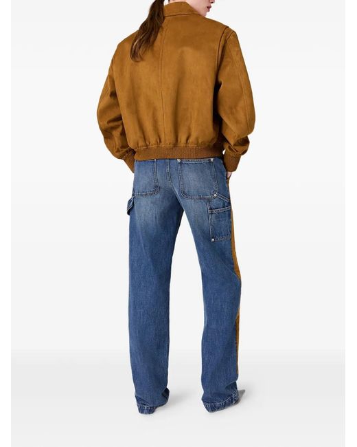 Stella McCartney Blue Panelled Straight-Leg Jeans