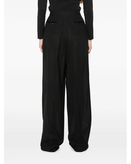 Tom Ford Black Satin-Trimmed Pleated Trousers