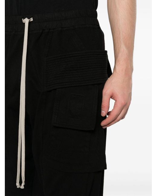 Rick Owens Black Creatch Tapered Cargo Trousers for men