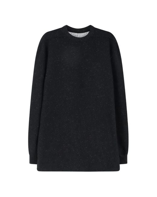 Rick Owens Black Oversized Crew-Neck Sweater for men